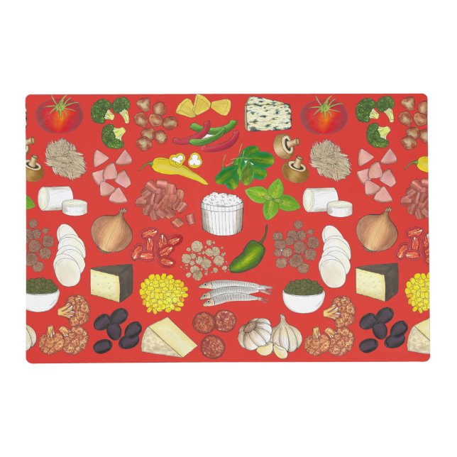 Pizza Party Toppings Italian Restaurant Pizzeria Placemat (Front)