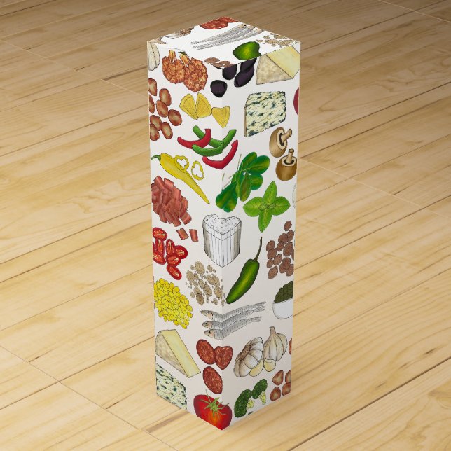 Pizza Party Toppings Italian Restaurant Pizzeria Wine Box (Front)