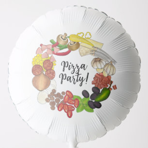 Pizza Party Toppings Make Your Own Birthday Decor Balloon