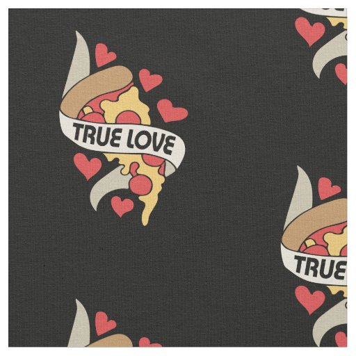 Pizza party true love fabric