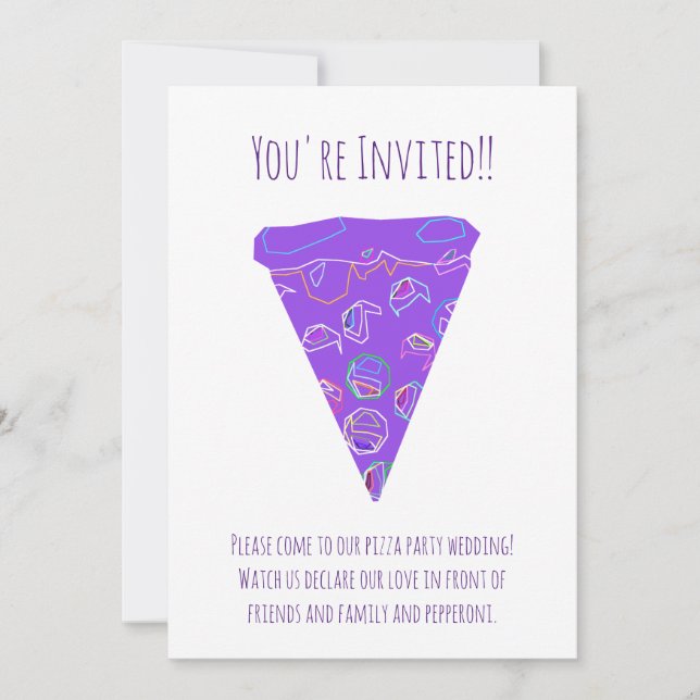Pizza Party Wedding Invitation (Front)