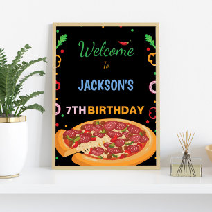 Pizza Party Welcome Sign