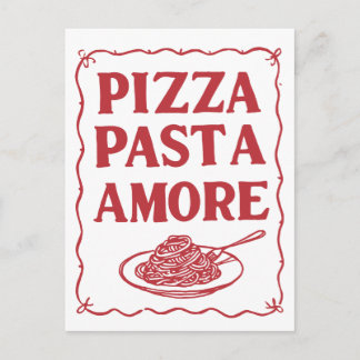 Pizza Pasta Amore Italian Food Love Postcard