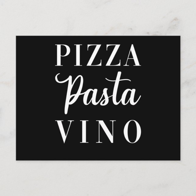 Pizza Pasta Vino Postcard (Front)