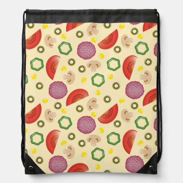 Pizza Pattern 2 Drawstring Bag (Front)