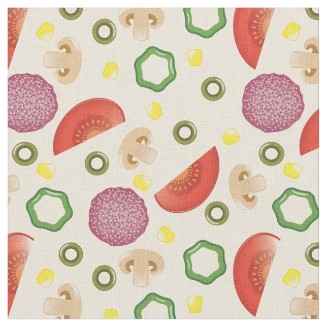 Pizza Pattern 2 Fabric (Close Up)