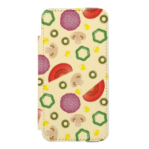 Pizza Pattern 2 iPhone SE/5/5s Wallet Case