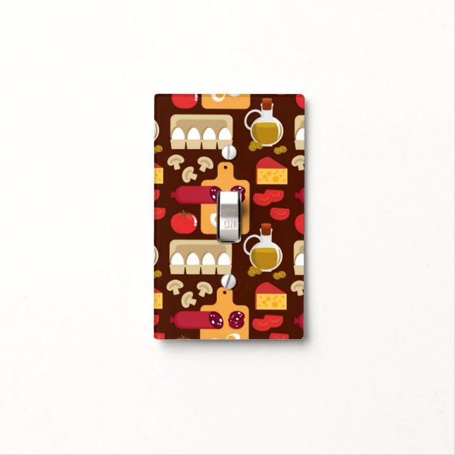 Pizza Pattern 2 Light Switch Cover (In Situ)