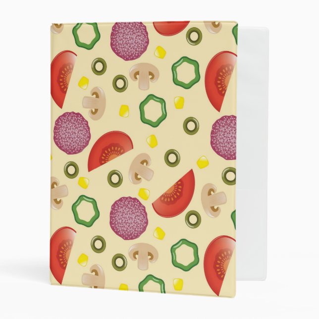 Pizza Pattern 2 Mini Binder (Front/Inside)