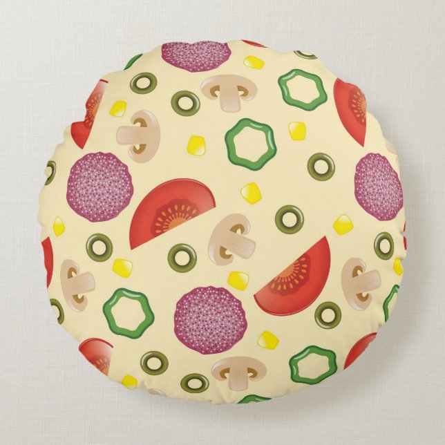 Pizza Pattern 2 Round Pillow (Front)