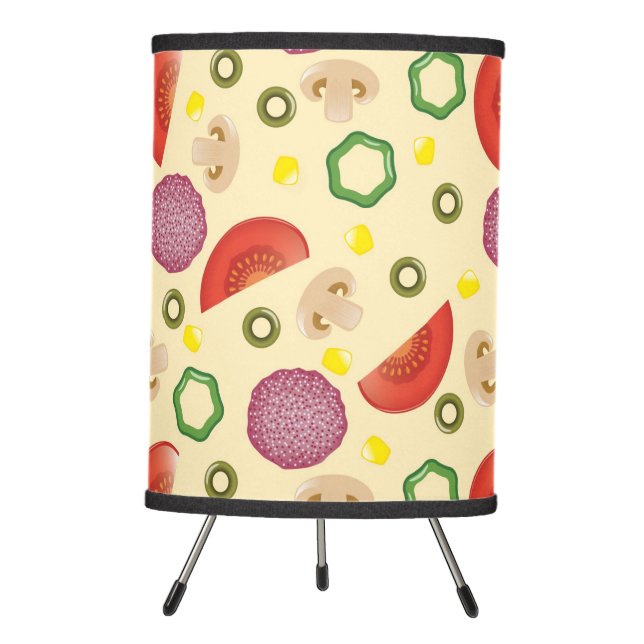 Pizza Pattern 2 Tripod Lamp (Front)