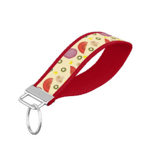 Pizza Pattern 2 Wrist Keychain