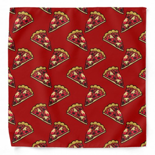 Pizza pattern at red italian food fastfood theme bandana