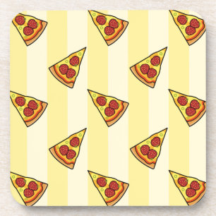 Pizza Pattern Beverage Coaster