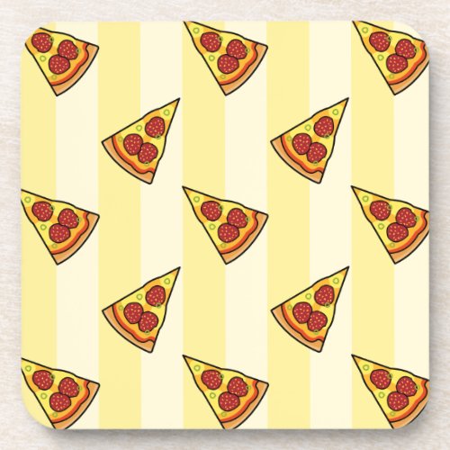 Pizza Pattern Beverage Coaster
