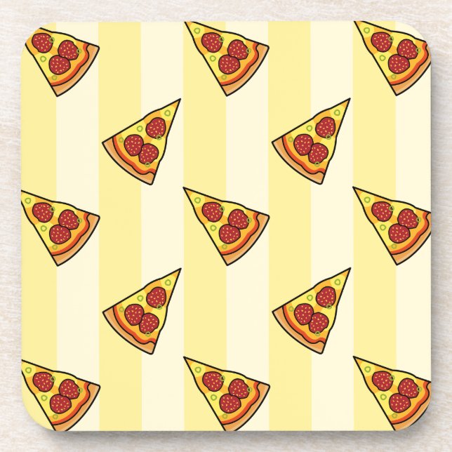 Pizza Pattern Beverage Coaster (Front)