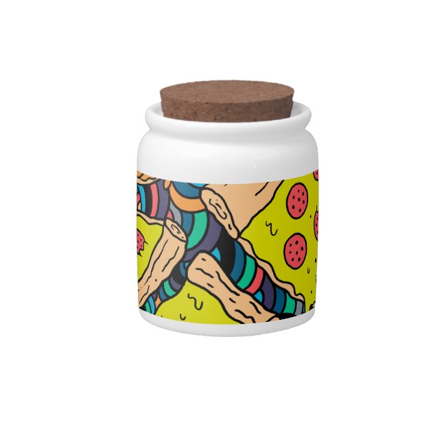 Pizza pattern candy jar (Front)