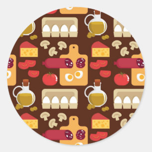 Pizza Pattern Classic Round Sticker
