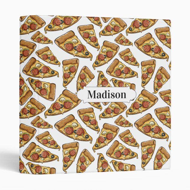 Pizza Pattern custom name binders (Front/Spine)