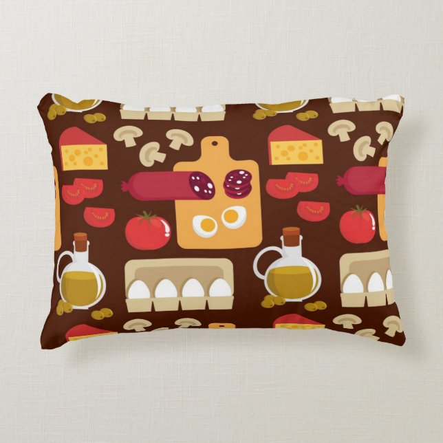 Pizza Pattern Decorative Pillow (Front)