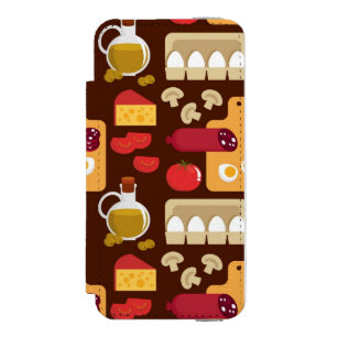Pizza Pattern Wallet Case For iPhone SE/5/5s