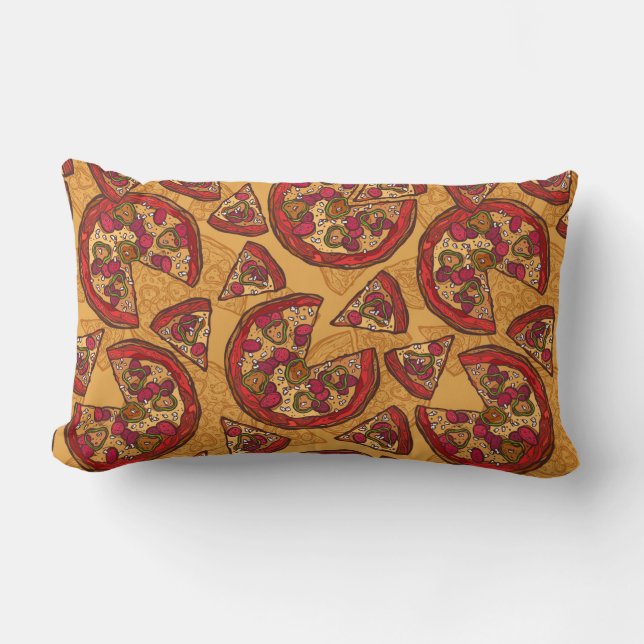 Pizza Pattern Lumbar Pillow (Front)