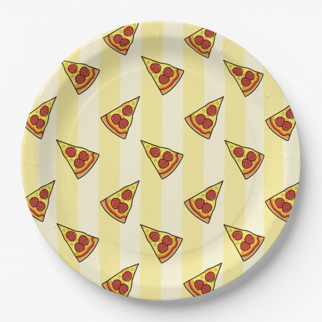 Pizza Pattern Paper Plates (Front)
