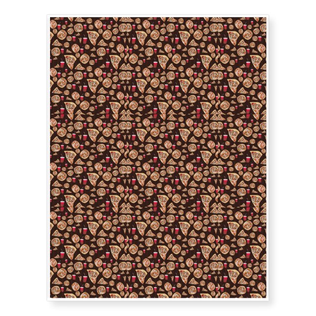 Pizza Pattern Temporary Tattoos (Front)