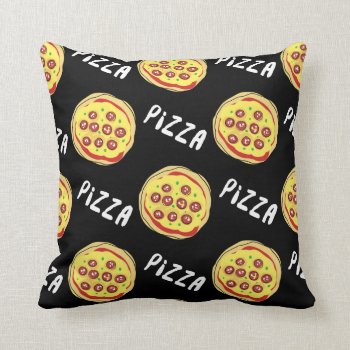 Pizza Pattern Throw Pillow by SnappyDressers at Zazzle