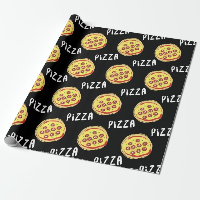Pizza Pattern Wrapping Paper (Unrolled)