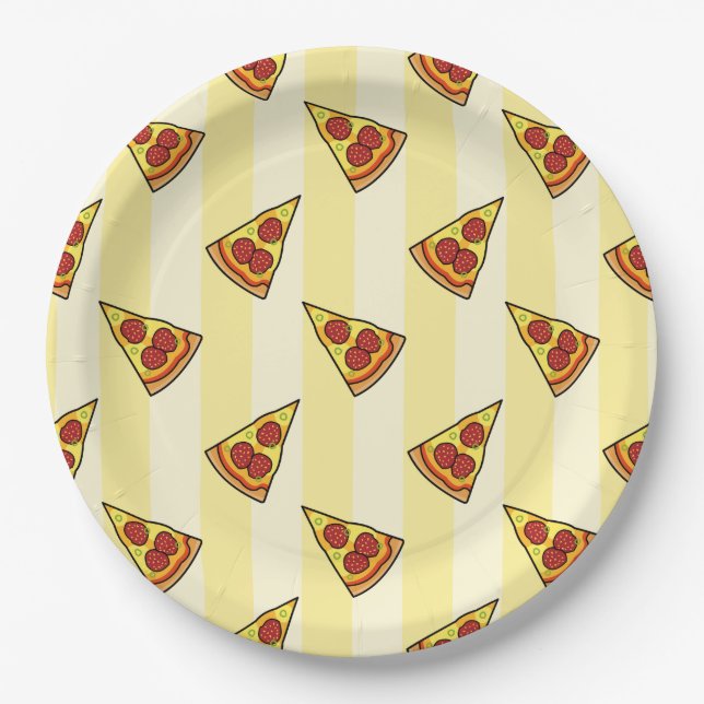 Pizza Pattern Wrapping Paper Plates (Front)