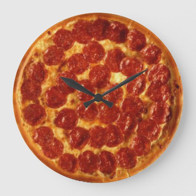 Pizza Pepperoni Wall Clock (Front)