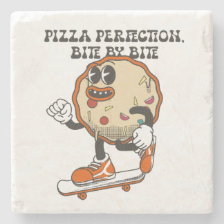 Pizza perfection,bite by bite stone coaster