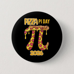Pizza Pi Day 2026 Retro Math Teacher Boys Kids Piz Button