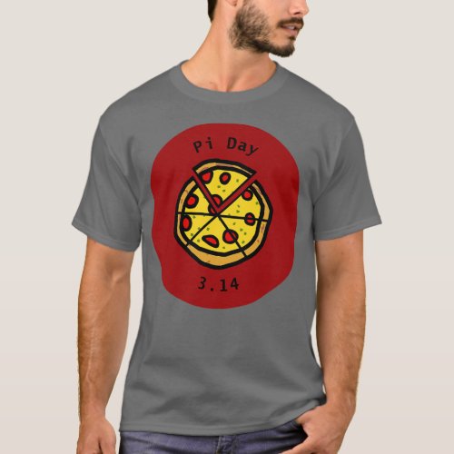 Pizza Pi Day on Red T_Shirt