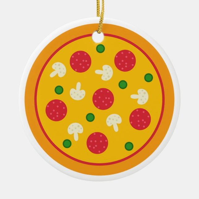 Pizza Pie Ceramic Ornament (Front)