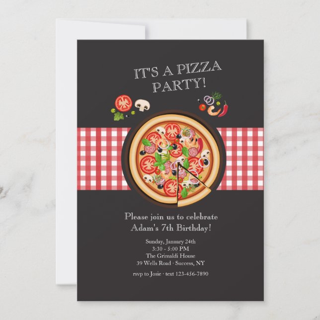 Pizza Pie Invitation (Front)