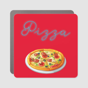 Pizza Pie Neon Pizza Sign Car Magnet