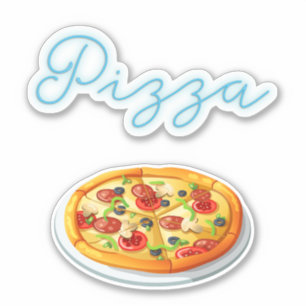 Pizza Pie Neon Pizza Sign Sticker