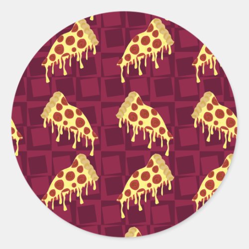 Pizza Pie Pattern Classic Round Sticker