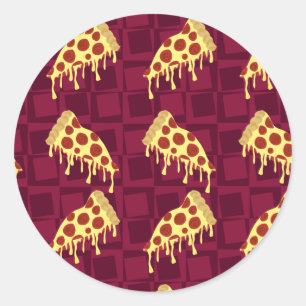 Pizza Pie Pattern Classic Round Sticker