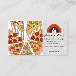 Pizza Pie Slices Brick Oven Business Card