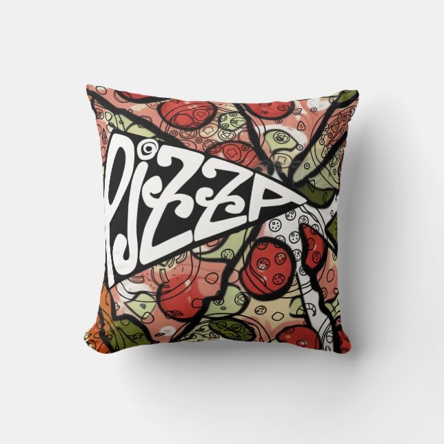 Pizza Pie Throw Pillow (Front)