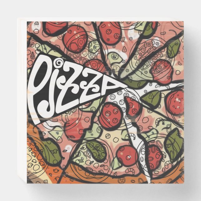 Pizza Pie Wooden Box Sign (Front Horizontal)