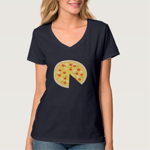 Pizza Piece Slice Missing Father Son Funny Cute T_Shirt