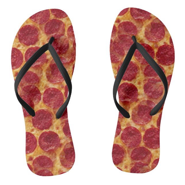 pizza pizza shoes sandals flip flops (Footbed)