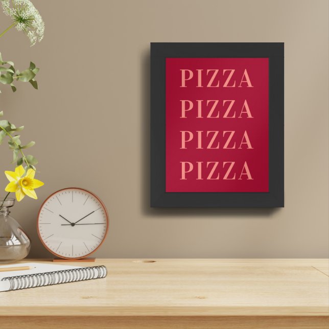 Pizza Pizza Wall Art, Dorm Room Poster, Apartment Framed Art (Table Top)