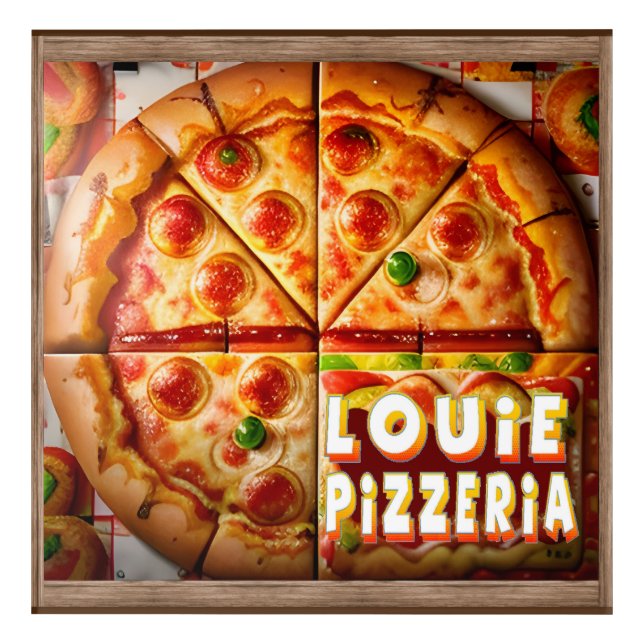 Pizza Pizzeria Design Acrylic Print (Front)