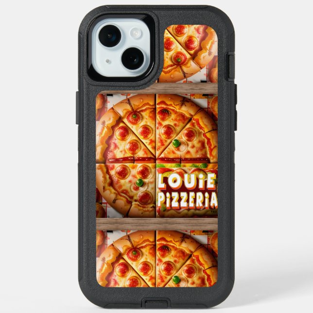 Pizza Pizzeria Design iPhone 15 Plus Case (Back)