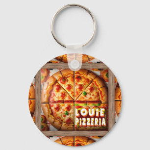 Pizza Pizzeria Design Keychain
